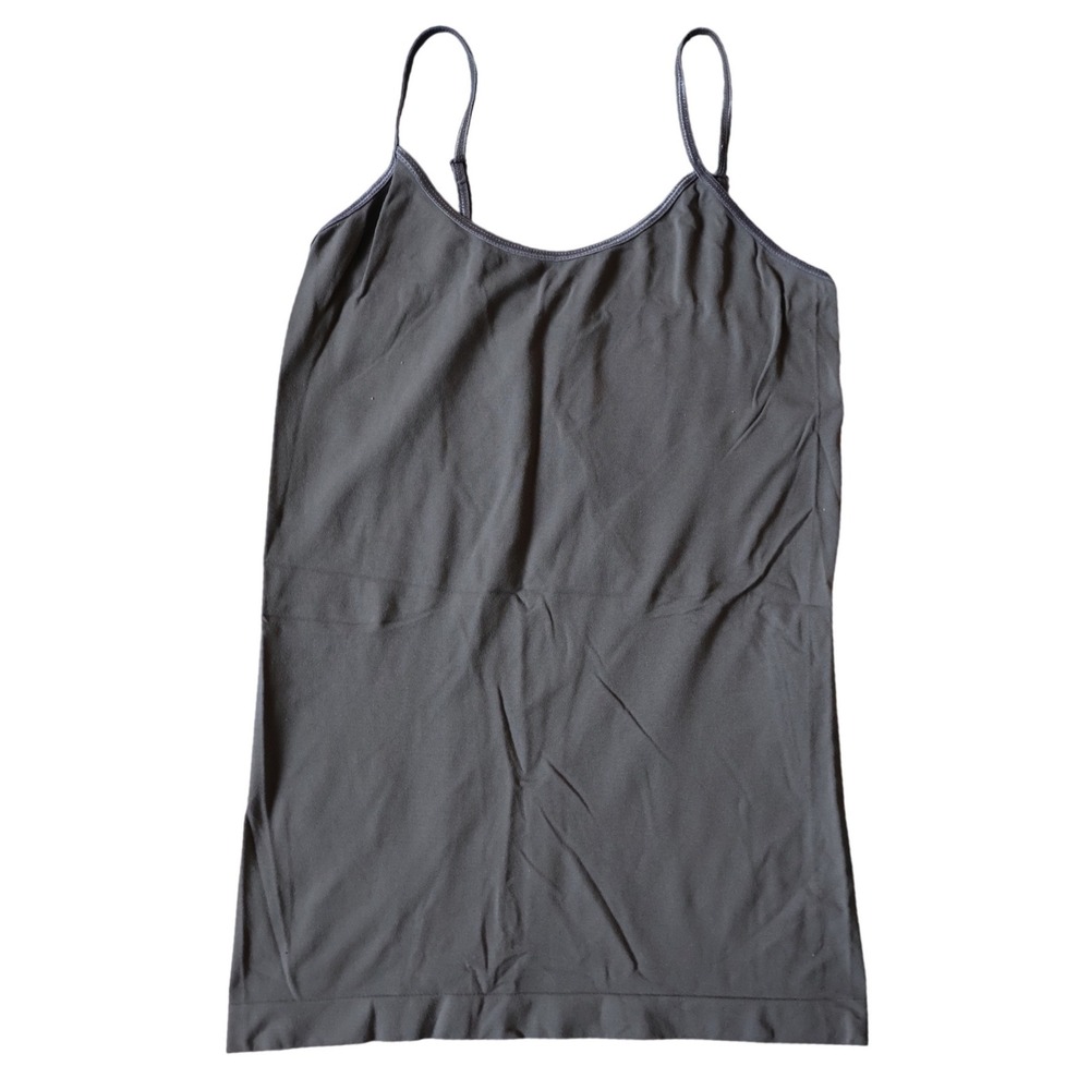 SO Perfect Cami Womens Medium Charcoal Gray Seamless Adjustable Strap Tank Top